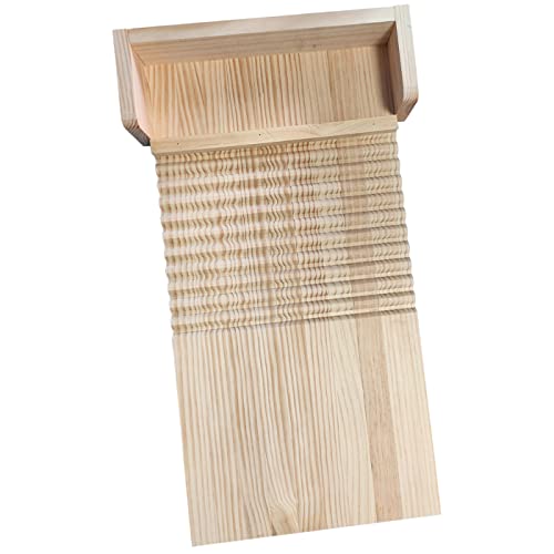 Tradineur - Tabla para lavar ropa a mano, madera natural, lavado manual, lavandería, resistente y duradera, diseño sencillo y práctico, 59,8 x 33,3 x 7 cm