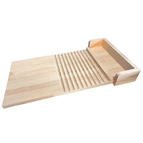 Tradineur - Tabla para lavar ropa a mano, madera natural, lavado manual, lavandería, resistente y duradera, diseño sencillo y práctico, 59,8 x 33,3 x 7 cm