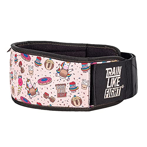 TRAINLIKEFIGHT - Cinturón Halterofilia - Cinturón para Entrenamiento Funcional, Levantamiento de Pesas, Fitness y Entrenamiento con Altas Cargas - Soporte Lumbar - Cookie Pink - XS