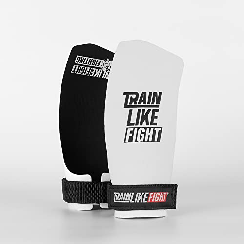 TRAINLIKEFIGHT Icon Reverse 0H - Calleras para Cross Training, calistenia, Ejercicios gimnásticos, protección para Tus Manos - White-Black - L