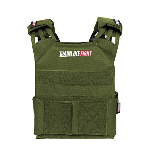 TRAINLIKEFIGHT MEV Entry Vest - Chaleco Lastrado Ajustable para Entrenamiento, Cross Training, calistenia o Fitness (Apto para Placas lastradas) - OD Green/Verde