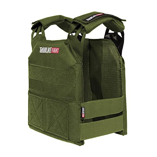 TRAINLIKEFIGHT MEV Entry Vest - Chaleco Lastrado Ajustable para Entrenamiento, Cross Training, calistenia o Fitness (Apto para Placas lastradas) - OD Green/Verde