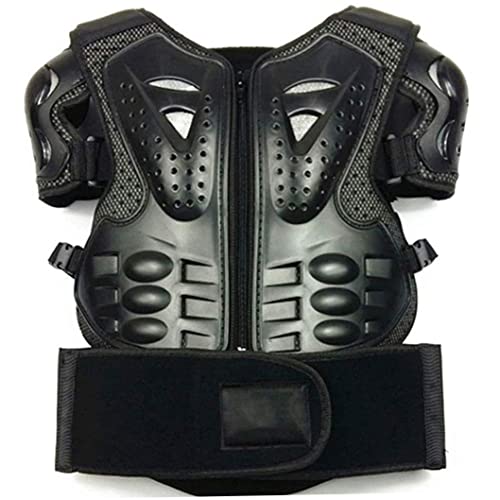 Traje de armadura protectora para motocicleta para niños, equipo de moto de cross para niños, equipo de protección para montar en motocicleta para jóvenes, protector de pecho, columna vertebral, negro