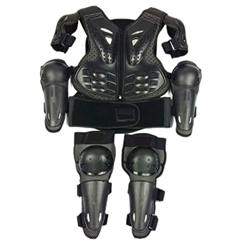 Traje de armadura protectora para motocicleta para niños, equipo de moto de cross para niños, equipo de protección para montar en motocicleta para jóvenes, protector de pecho, columna vertebral, negro