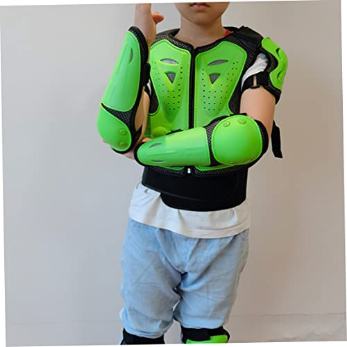 Traje de armadura protectora para motocicleta para niños, equipo de moto de cross para niños, equipo de protección para montar en motocicleta para jóvenes, protector de pecho, columna vertebral, negro