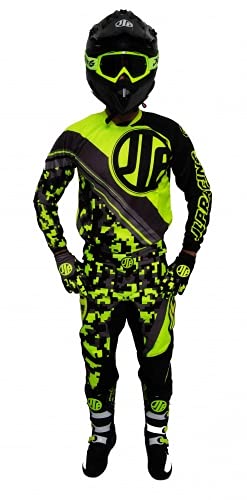 Traje de moto Cross Quad Enduro MTB BMX MTB Niño Amarillo FLUO JLP Racing Talla 22-5-6 años