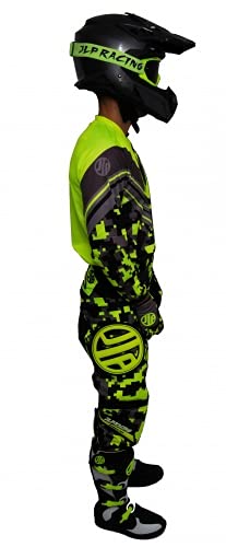 Traje de moto Cross Quad Enduro MTB BMX MTB Niño Amarillo FLUO JLP Racing Talla 22-5-6 años