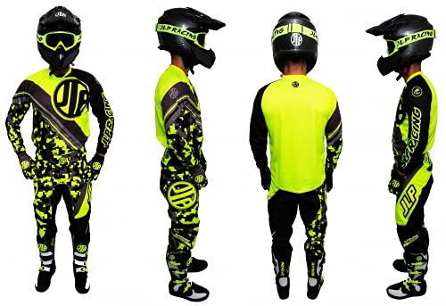 Traje de moto Cross Quad Enduro MTB BMX MTB Niño Amarillo FLUO JLP Racing Talla 22-5-6 años