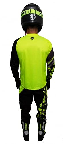 Traje de moto Cross Quad Enduro MTB BMX MTB Niño Amarillo FLUO JLP Racing Talla 22-5-6 años