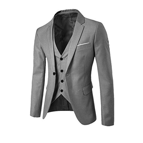 Traje Moderno para Hombre Conjunto de Traje 3 Piezas Blazer con Pantalones de Traje Chaleco de Traje Estilo de Negocios Traje de Boda Occidental, Traje de Negocios de Lujo para Oficina y Bodas