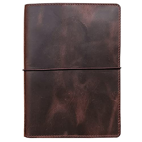 Travelers - Funda para cuaderno con bolsillos interiores, ranuras para tarjetas y soporte para bolígrafo, tamaño A5, color marrón oscuro