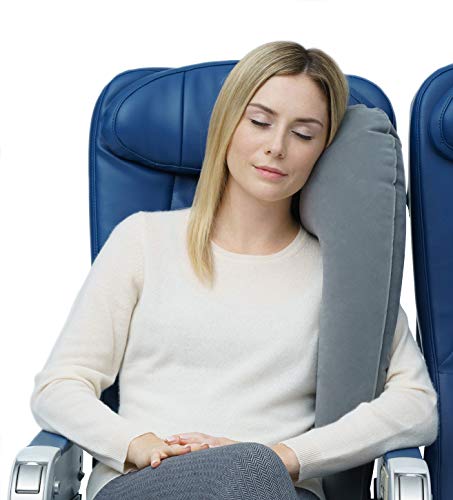 Travelrest® - Ultimate Travel Almohada / Cuello Almohada - Ergonómico, Patentado Y Ajustable Para Aviones, Coches, Autobuses, Trenes, Oficina Napping, Camping, Sillas De Ruedas (Enrolla Pequeño) … (Gris)