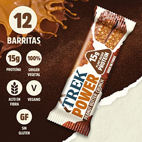 TREK POWER Barritas Proteícas | Pack Multisabor | Plant-Based | Sin Gluten | Vegano | 15g Proteína | 12 x 55g Barritas | 660g