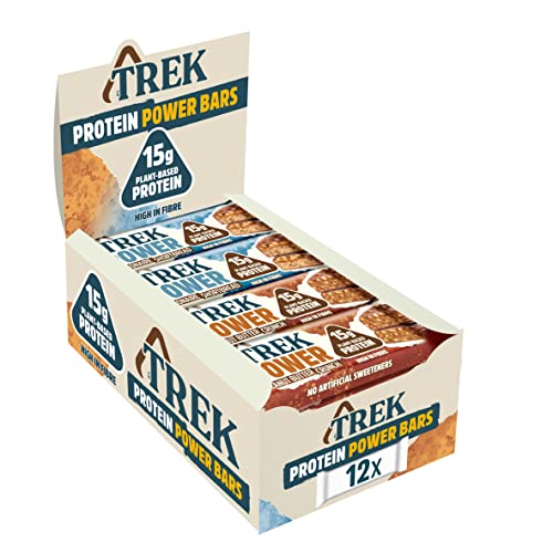 TREK POWER Barritas Proteícas | Pack Multisabor | Plant-Based | Sin Gluten | Vegano | 15g Proteína | 12 x 55g Barritas | 660g