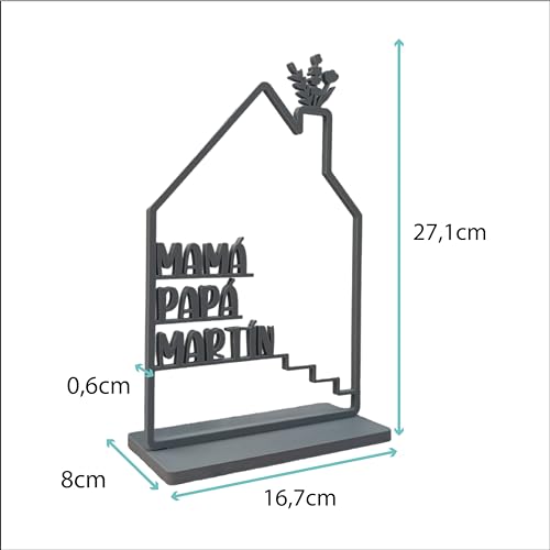 Tres Aristas Casa Personalizada con Nombres para Decoración de Hogar - Regalo Original para Parejas, Aniversarios, Dia de La Madre, San Valentín - Recuerdo único y Especial