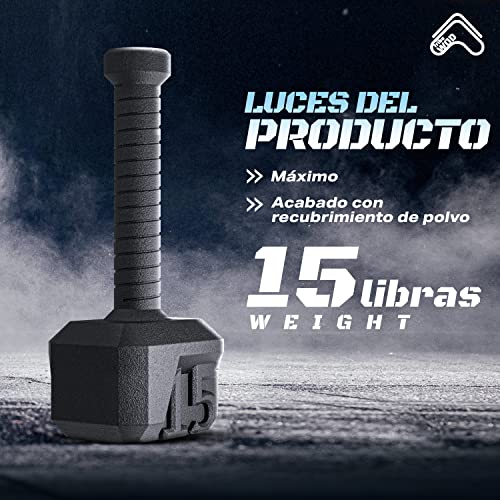 Tribe WOD Hammer Kettlebell 7kg - Equipo de entrenamiento cruzado para la construcción de músculos, cardio fitness, pesas para mujeres y hombres | Pesas rusas para entrenamiento de fuerza