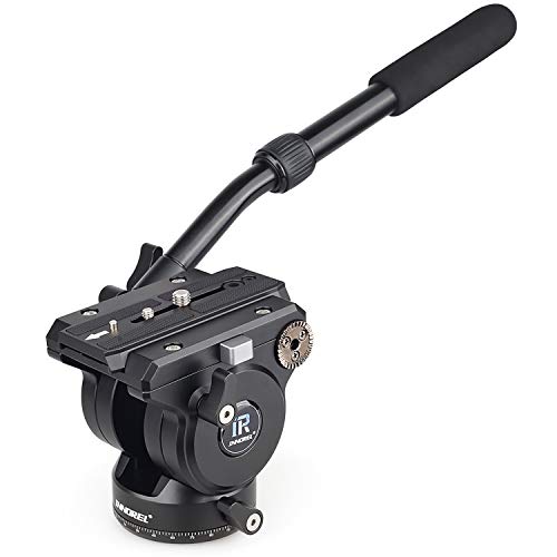 Trípode de Cámara Video Pesado Fluido Cabezal de Arrastre-INNOREL H90, con 1/4 y 3/8" Tornillos Placa Deslizante para Cámaras DSLR Videocámaras Video Filmación Disparo,hasta 15kg