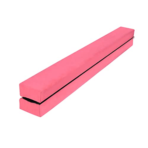 TRMLBE Barra de Equilibrio 210 cm Plegable Gimnasia para Gimnasia en el Hogar Barra de Gimnasia Viga de Equilibrio con Bolsa de Almacenamiento para Gimnasia Entrenamiento Físico - Rosa