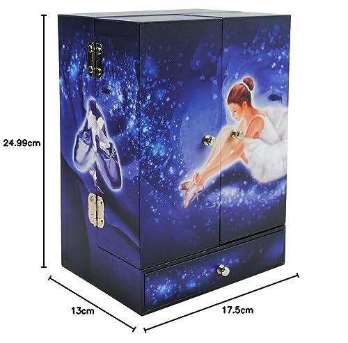 Trousselier- Makeup Cabinet with Music Ballet Dancer, S52070, azul marino