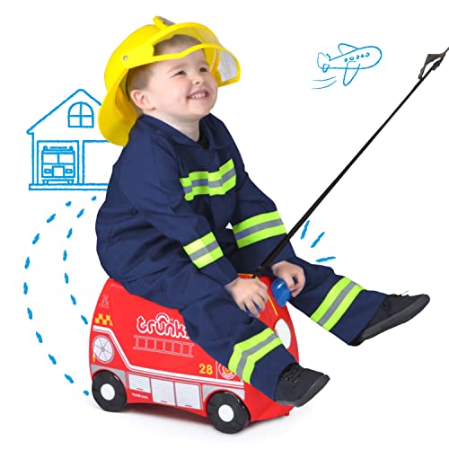 Trunki Maleta Infantil – Maleta Niño – Equipaje Infantil Cabina – Maleta Correpasillos Frank El Camión De Bomberos (Rojo)