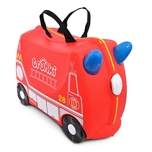 Trunki Maleta Infantil – Maleta Niño – Equipaje Infantil Cabina – Maleta Correpasillos Frank El Camión De Bomberos (Rojo)