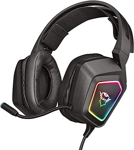 Trust Cascos Gaming GXT 450 Blizz Auriculares para Gaming RGB 7.1, Sonido Virtual Envolvente, con Micrófono, para PC - Negro