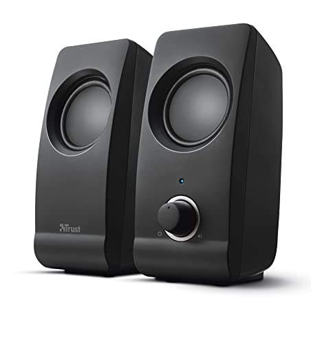 Trust Remo 2.0 Set de Altavoces, Jack 3.5 mm, 16 W, 50-20000 Hz Respuesta Frecuente, Sistema de Altavoces Alámbrico USB para PC, Ordenador, Portátil, Oficina - Negro