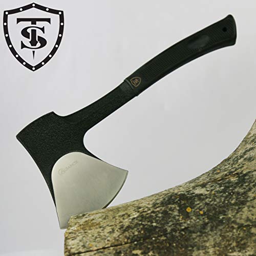 TS Knife BUCHERON 295 Hacha táctica | Longitud de la Hoja: 14,7cm | Hacha táctica de Supervivencia para Aventuras de Supervivencia