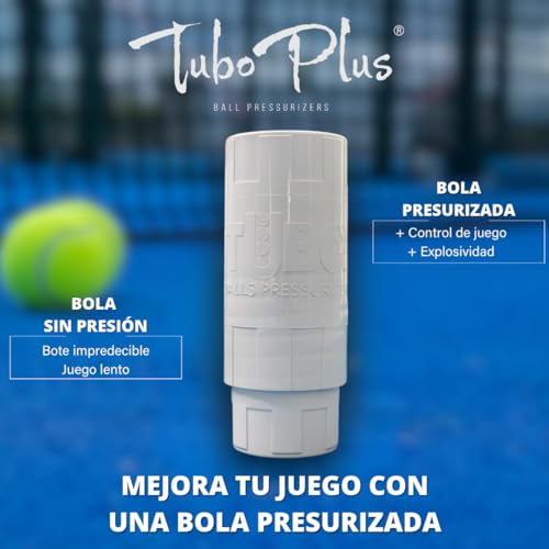 TUBOPLUS - Presurizador para Pelotas de Padel y Tenis | Conserva La Presión De Tus Pelotas | TUBOX3 Blanco | Compresor para Pelotas de pádel y Tenis | Apto para Todo Tipo de Bolas