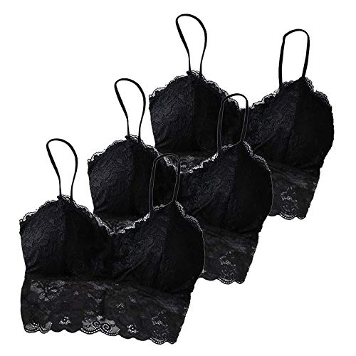 TUDUZ Sujetador Encaje para Mujeres Pack de 3 Sujetador Reductor Sujetadores Deportivo Bra Básico Lencería Conjunto Conjunto Ropa Interior Bra Bralette de Elevación(A Negro,M)