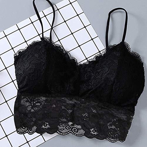 TUDUZ Sujetador Encaje para Mujeres Pack de 3 Sujetador Reductor Sujetadores Deportivo Bra Básico Lencería Conjunto Conjunto Ropa Interior Bra Bralette de Elevación(A Negro,M)