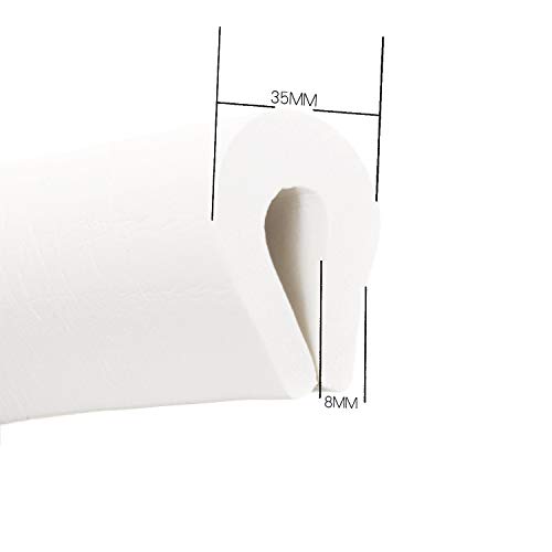 TUKA 4 Metros Protector Borde Anti-Golpe, Forma de U Espuma, anticolisión Tira para Seguridad Bebés y niños, Suave Protectores para Borde de Mesa de Vidrio, 2X 2M, Off Blanco, TKD7003 Off-White