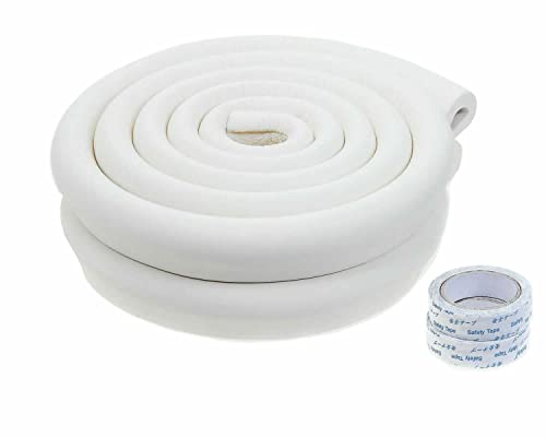 TUKA 4 Metros Protector Borde Anti-Golpe, Forma de U Espuma, anticolisión Tira para Seguridad Bebés y niños, Suave Protectores para Borde de Mesa de Vidrio, 2X 2M, Off Blanco, TKD7003 Off-White