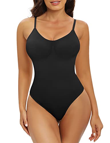 Tuopuda Body Moldeador Tanga Mujer Fajas Reductoras Shapewear Moldeadora Control de Abdomen Bodysuit lnvisible Posparto Body Reductor(Negro,S)