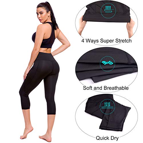 TUPARKA Mallas Pantalones Deportivos Leggings Mujer con bolsillos, Running Fitness cintura alta Medias Pantalones de yoga elásticos Control de barriga Gimnasio Deportes para mujeres