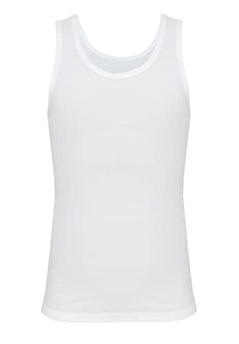 TupTam Camiseta Interior de Tirantes para Niño, Pack de 5, Blanco, 128-134