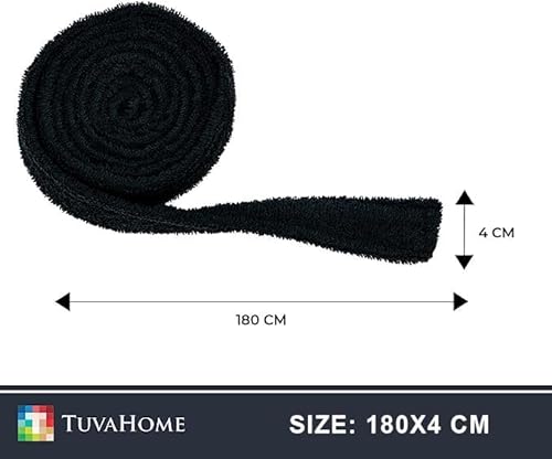 Tuva Home Cinturón Negro Para Albornoz - Cinturón De Rizo 180cm 100% Algodón - Correa Resistente Para Albornoz Calidad De Hotel - Cintura De Rizo