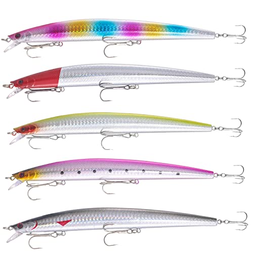 TUXIBIN Señuelos de Pesca, señuelos de Pesca Spinning, señuelos Spinning mar, Kit señuelos Pesca, señuelos Artificiales para Pesca, Cebos Lucio Black Bass lubina 18cm/26g