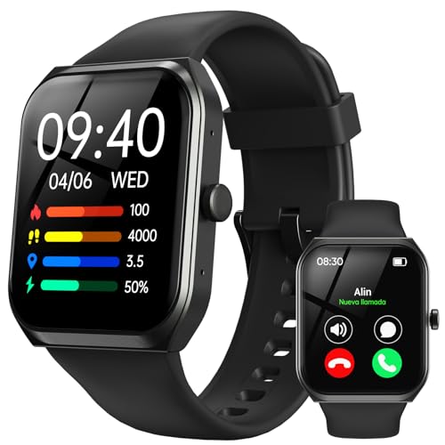 TUYOMA Reloj Inteligente Hombre - 1,91" Pantalla LCD Smartwatch Hombre Llamadas Bluetooth y Reloj Inteligente Mujer Whatsapp Alertas Información, Oxímetro, Pulsómetro,Reloj Deportivo para Android iOS