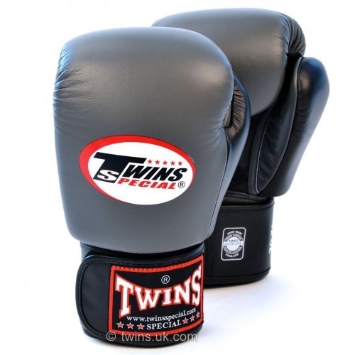 Twins special 2-Tone Grey-Black Boxing Gloves 12oz