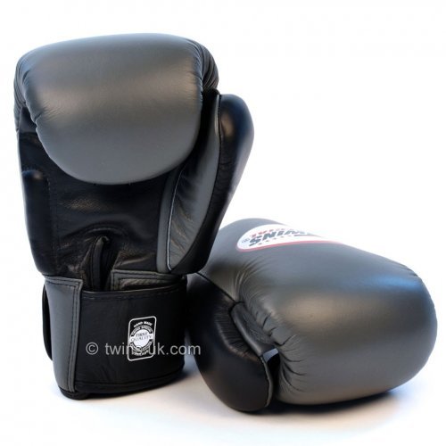 Twins special 2-Tone Grey-Black Boxing Gloves 14oz