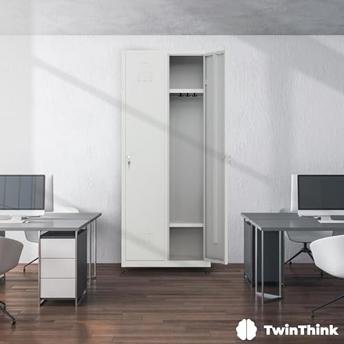 TwinThink Taquillas Vestuario. 180 x 67 x 40 cm Taquillas Metalicas de 2 Puertas Taquilla Metalica con Llave Taquillas Vestuario 2 Puertas Taquillas Vestuario Metalicas