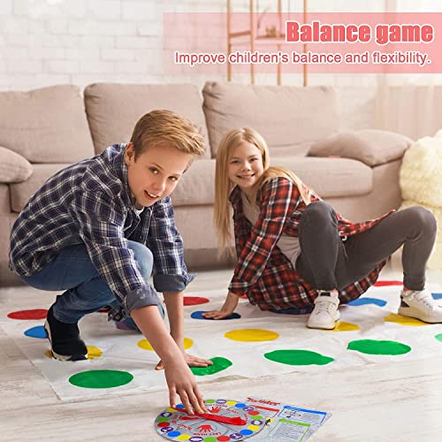 Twister Juego de Piso Familiar Tapete de Juego, para jardín, Fiesta, Juego de Equipo, Divertido de Enredos para Niños y Adultos