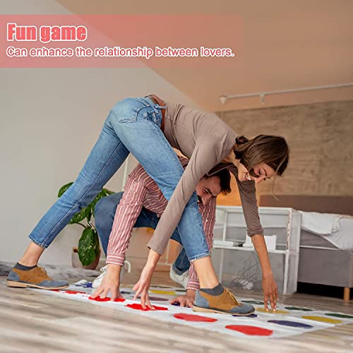 Twister Juego de Piso Familiar Tapete de Juego, para jardín, Fiesta, Juego de Equipo, Divertido de Enredos para Niños y Adultos