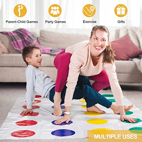 Twister Juego Niños y Adultos, Juego de Enredos Familiar, Twister Juegos Suelo, Juegos de Cumpleaños, Juego de Piso Familiar Tapete de Juego, Juego de Equipo, Juego de Fiesta, Juegos de Jardín