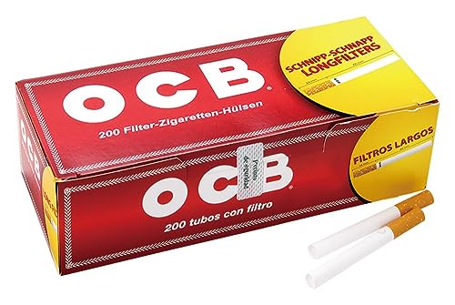 UBOON: Tubos de Filtro Largo OCB Compatibles con Máquina de Tabaco de Liar Eléctrica y Manual - Rellena Tus Cigarrillos con Elegancia y Facilidad (1000 tubos)