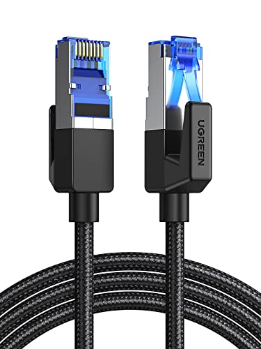 UGREEN Cable Ethernet Cat 8 Cable de Red Trenzado Cable Lan 40Gbps 2000MHz con Conector RJ45, Compatible con Steam Deck PS5 PS4 Xbox X/S PC TV Box Router Servidor NAS Cat 7 Cat 6a, 2 Metros