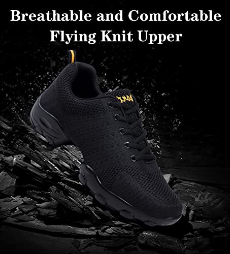 Uhclrr Zapatos De Baile para Hombres, Zapatos De Baile De Deportes Casuales, Adulto De Los Hombres Volando Tejido De Malla Suave Aptitud Suave Fitness Four Seasons Dance Shoes(44 EU, Black)