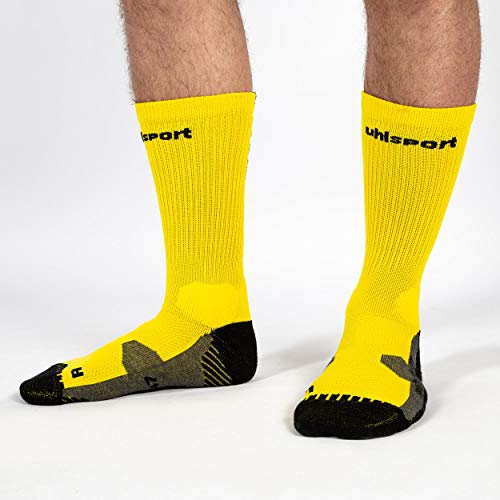 Uhlsport Tube It Calcetines con Grip, Hombre, Amarillo Lima/Negro, 41-44