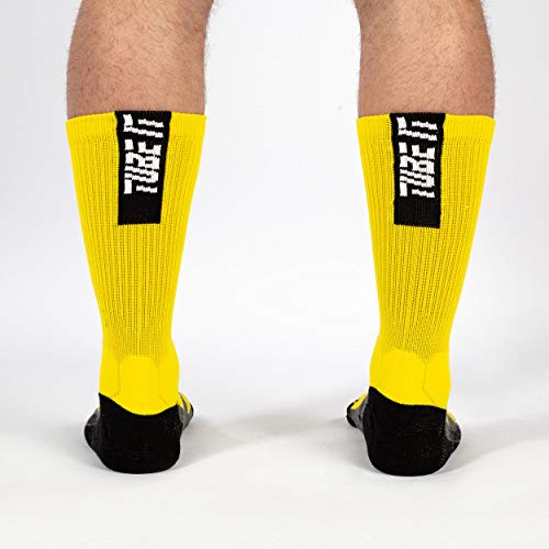 Uhlsport Tube It Calcetines con Grip, Hombre, Amarillo Lima/Negro, 41-44